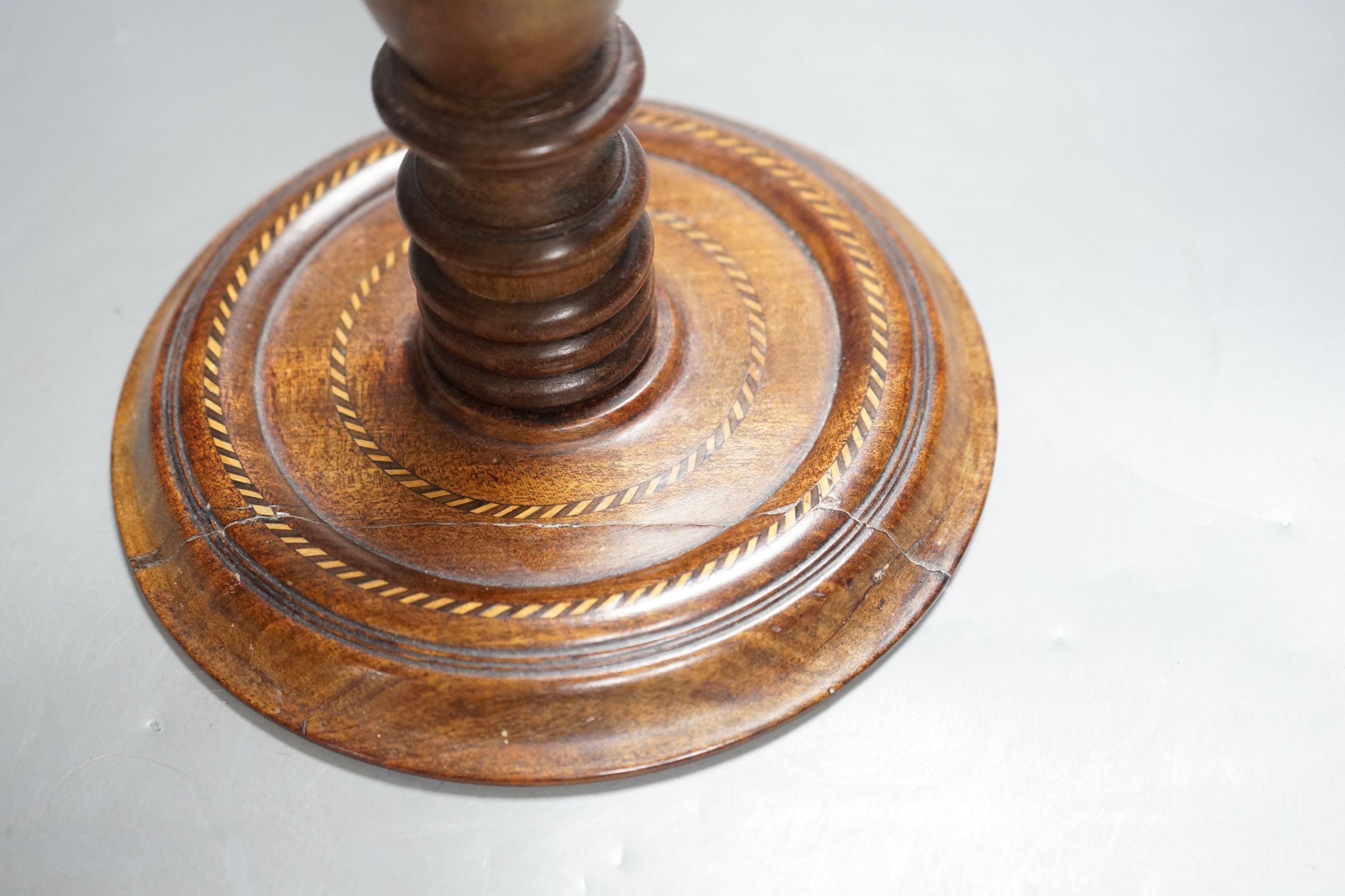 A George III inlaid mahogany zograscope, 62cm